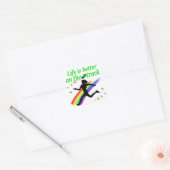 GROEN LEVEN IS BETER OP DE BAAN ONTWERP VIERKANTE STICKER (Envelop)