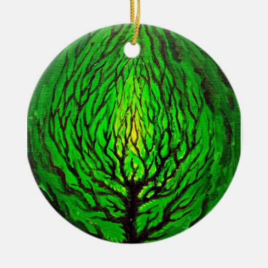 Groen leven keramisch ornament (Voorkant)
