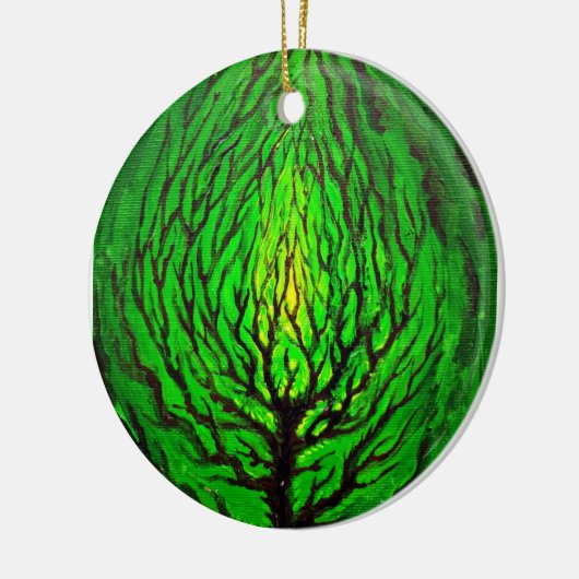 Groen leven keramisch ornament (Links)