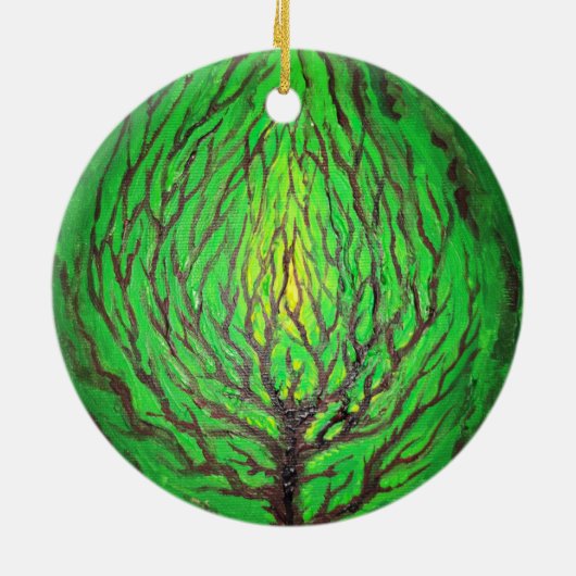 Groen leven keramisch ornament (Achterkant)