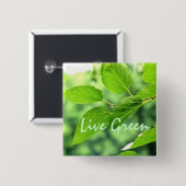 'Groen Leven' Knop Vierkante Button 5,1 Cm (Voorkant /achterkant)