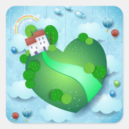 Groen leven vierkante sticker