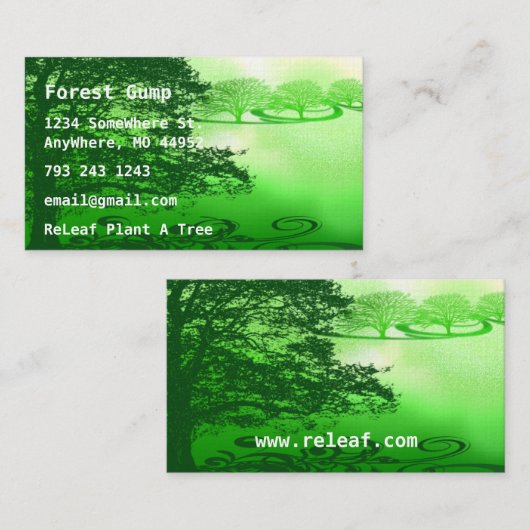 Groen leven visitekaartje (Voorkant / Achterkant)
