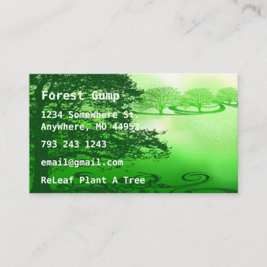 Groen leven visitekaartje (Voorkant)