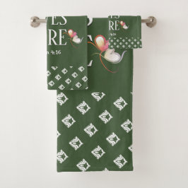 Groen | LEVENDE LEVENS HIER | Stijlvol Bad Handdoek