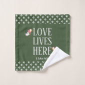 Groen | LEVENDE LEVENS HIER | Stijlvol Bad Handdoek (Wasdoekje)