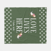 Groen | LEVENDE LEVENS HIER | Stijlvol  Fleece Deken (Voorkant (Horizontaal))