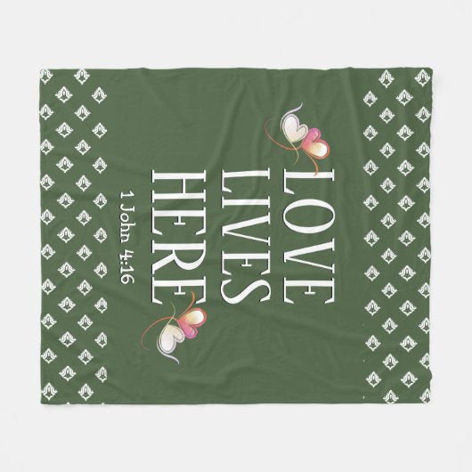 Groen | LEVENDE LEVENS HIER | Stijlvol  Fleece Deken (Voorkant (Horizontaal))