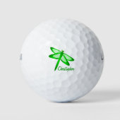 Groen Libel Ontwerp Golfballen (Voorkant)