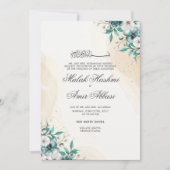 Groen licht Bloemen, blad Islamitische Moslim Brui Kaart (Voorkant)