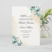 Groen licht Bloemen, blad Islamitische Moslim Brui Kaart (Staand voorkant)