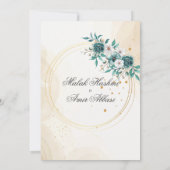 Groen licht Bloemen, blad Islamitische Moslim Brui Kaart (Achterkant)