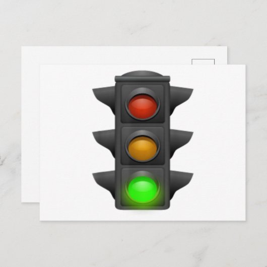 Groen licht - Het licht van het Verkeer - het lich Aankondigingskaart (Voorkant / Achterkant)
