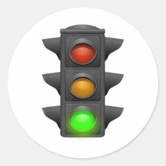 Groen licht - Het licht van het Verkeer - het lich Ronde Sticker (Voorkant)