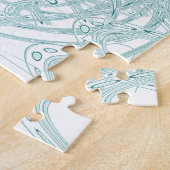 Groen licht ontwerp op wit legpuzzel (Zijkant)