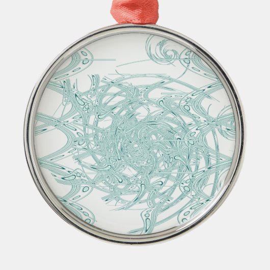 Groen licht ontwerp op wit metalen ornament (Voorkant)