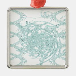 Groen licht ontwerp op wit metalen ornament