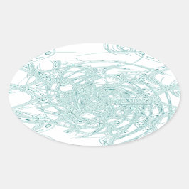 Groen licht ontwerp op wit ovale sticker