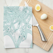 Groen licht ontwerp op wit theedoek (Quarter Fold)