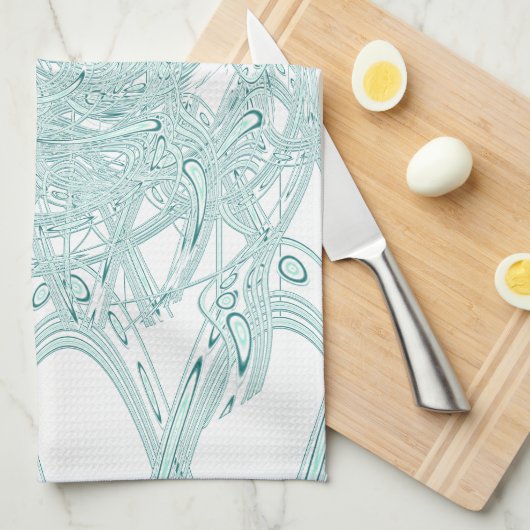 Groen licht ontwerp op wit theedoek (Quarter Fold)