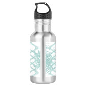 Groen licht ontwerp op wit waterfles (Achterkant)