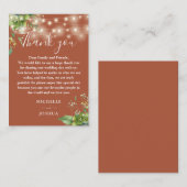 groen licht terracotta bruiloft dank u plaatskaartje (Voorkant / Achterkant)