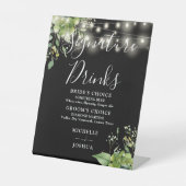 Groen licht zwart-wit handtekening Drinken Reclamebord Met Voetstuk (Voorkant)