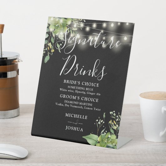 Groen licht zwart-wit handtekening Drinken Reclamebord Met Voetstuk (Insitu)