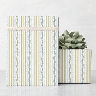 Groen & Lichtblauw Kerstmis Cadeaupapier