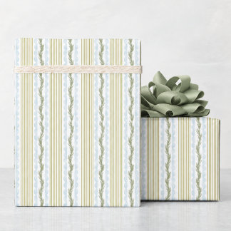 Groen & Lichtblauw Kerstmis Cadeaupapier