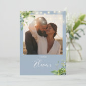 Groen Lichten Foto Dusty Blauw Tafelnummer (Staand voorkant)