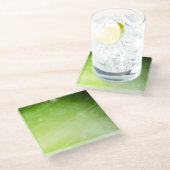 Groen lichtontwerp in hi-tech stijl glazen onderzetter (Schuin)