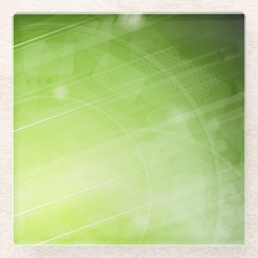 Groen lichtontwerp in hi-tech stijl glazen onderzetter (Voorkant)
