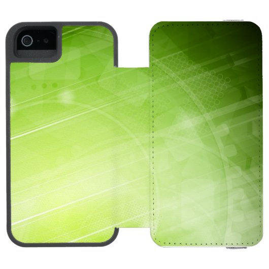 Groen lichtontwerp in hi-tech stijl incipio iPhone portemonnee hoesje (Agenda Open)