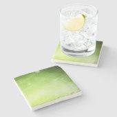 Groen lichtontwerp in hi-tech stijl stenen onderzetter (Zijkant)