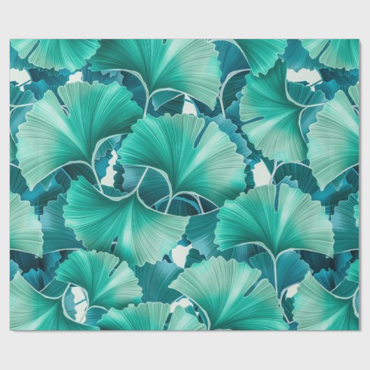 Groen lichtpatroon van biloba cadeaupapier (Vlak)