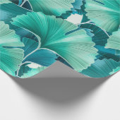 Groen lichtpatroon van biloba cadeaupapier (Hoek)