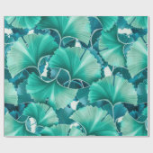 Groen lichtpatroon van biloba cadeaupapier (Vlak)