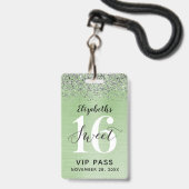 Groen Lief 16 Verjaardag VIP Badge (Voorzijde met lanyard)