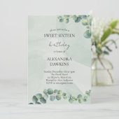 Groen Lief Zestien Verjaardagsfeest Kaart (Staand voorkant)