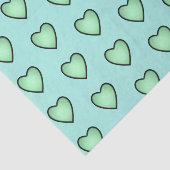 Groen liefdeshartspatroon tissuepapier (Detail)