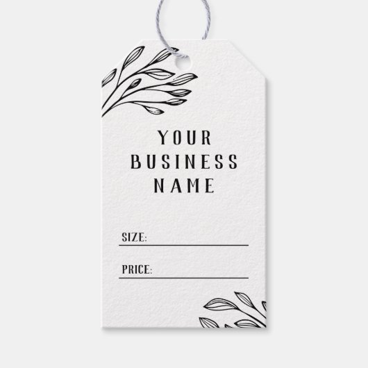 Groen Lijn Kunst Bedrijfsnaam Social Media Prijs Cadeaulabel (Voorkant)