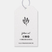 Groen Lijn Kunst Bedrijfsnaam Social Media Prijs Cadeaulabel (Achterkant)