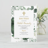 Groen lijst doopuitnodiging kaart (Staand voorkant)