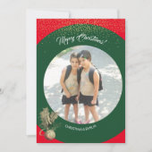 Groen Lijst Een foto Vrolijk Kerstfeest Feestdagenkaart (Voorkant)