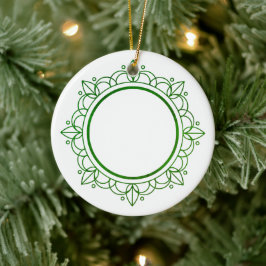 Groen Lijst Elegant Kerstfeest Keramisch Ornament