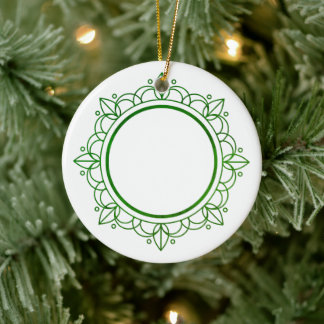 Groen Lijst Elegant  Kerstfeest Keramisch Ornament