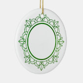 Groen Lijst Elegant  Kerstfeest Keramisch Ornament (Rechts)