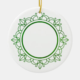 Groen Lijst Elegant Kerstfeest Keramisch Ornament
