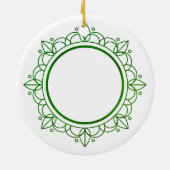Groen Lijst Elegant  Kerstfeest Keramisch Ornament (Achterkant)